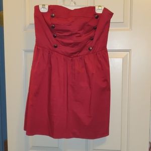 Red strapless military top ( Size 11)